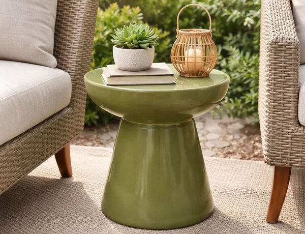 Τραπεζάκι Bοηθητικό Vei Lesli Living με διαστάσεις 40x40cm - MgO - Green