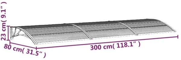 VidaXL Στέγαστρο Πόρτας Μαύρο 300 x 75 εκ. από Πολυκαρβονικό