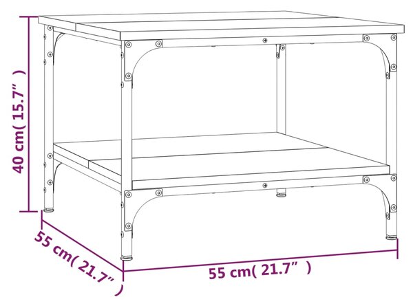 VidaXL Τραπεζάκι Σαλονιού Καφέ Δρυς 55x55x40 εκ. Επεξεργασμένο Ξύλο