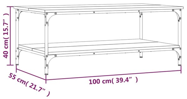 VidaXL Τραπεζάκι Σαλονιού Γκρι Sonoma 100 x 55 x 40 εκ. Επεξεργ. Ξύλο