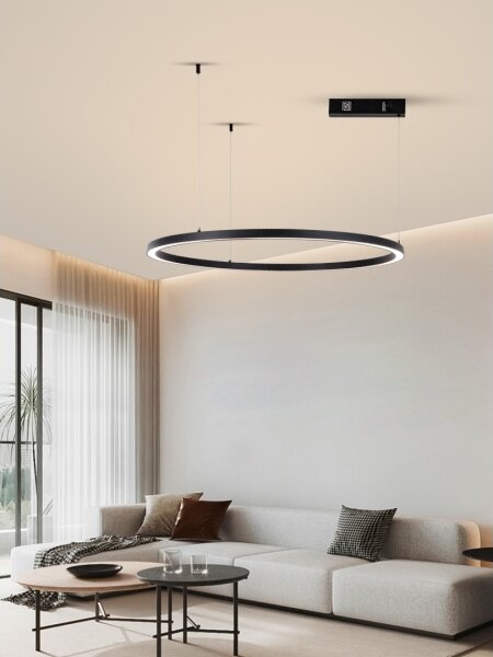 Immax NEO 07215L-Led Dimmable κρεμαστό φωτιστικό οροφής FINO 60W/230V 80cm μαύρο Tuya+RC