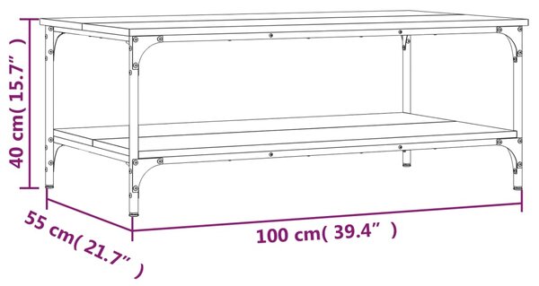 VidaXL Τραπεζάκι Σαλονιού Καφέ Δρυς 100x55x40 εκ. Επεξεργασμένο Ξύλο