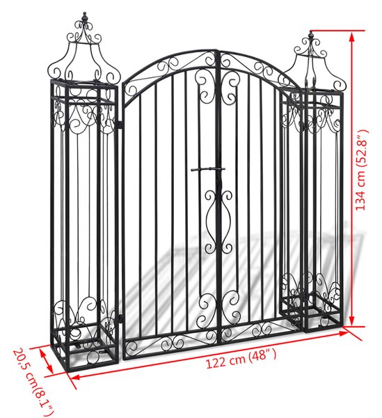 VidaXL Πύλη Κήπου Διακοσμητική 122 x 20,5 x 134 εκ. Σφυρήλατος Σίδηρος