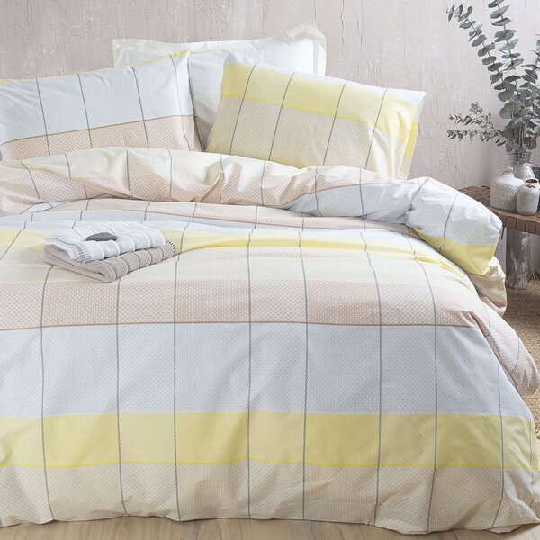 Σεντόνια Μονά (Σετ) Rythmos Next Colette Yellow/Blue Κίτρινο ΜΕ ΛΑΣΤΙΧΟ 105x205+25