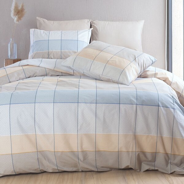 Σεντόνια Υπέρδιπλα (Σετ) Rythmos Next Colette Grey/Blue Γαλάζιο ΜΕ ΛΑΣΤΙΧΟ 160x205+25