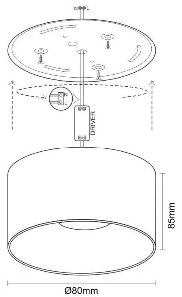 LED Σποτ LED/12W/230V 4000K διάμετρος 8 cm λευκό