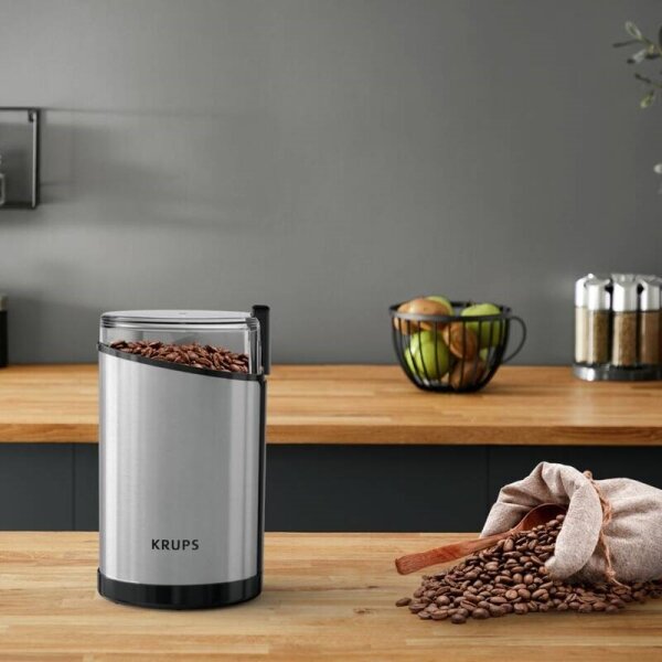 Krups - Electric καφές bean grinder 85g FAST-TOUCH 200W/230V χρώμιο