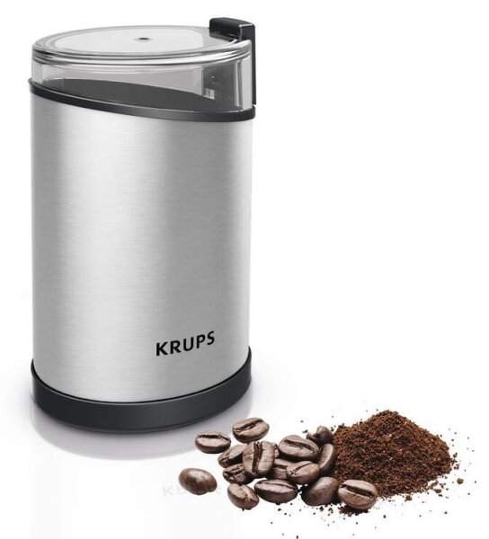 Krups - Electric καφές bean grinder 85g FAST-TOUCH 200W/230V χρώμιο