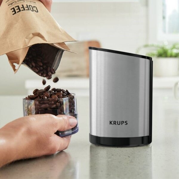 Krups - Electric καφές bean grinder 85g FAST-TOUCH 200W/230V χρώμιο