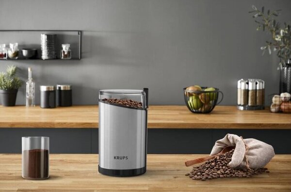 Krups - Electric καφές bean grinder 85g FAST-TOUCH 200W/230V χρώμιο