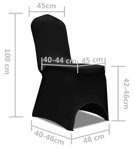 VidaXL Καλύμματα Καρέκλας Ελαστικά 4 τεμ. Μαύρα