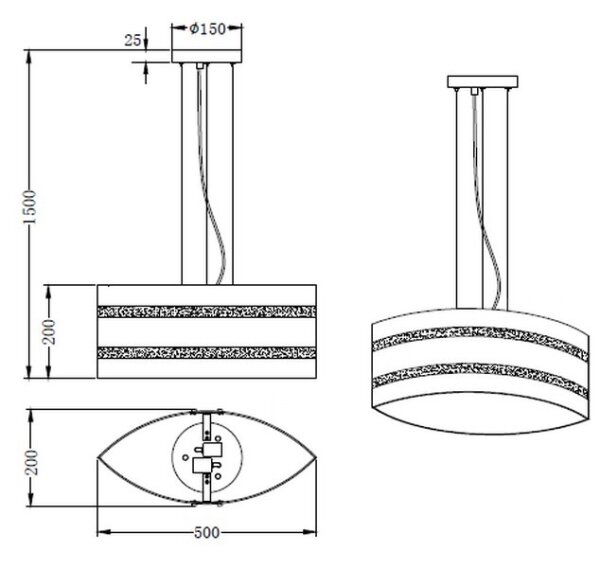 Trio - Κρεμαστό φωτιστικό οροφής NIKOSIA 2xE27/40W/230V ασημί