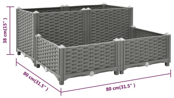 VidaXL Ζαρντινιέρα 80 x 80 x 38 εκ. από Πολυπροπυλένιο