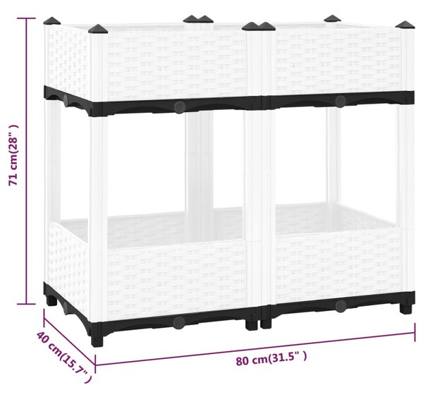 VidaXL Ζαρντινιέρα 80 x 40 x 71 εκ. από Πολυπροπυλένιο