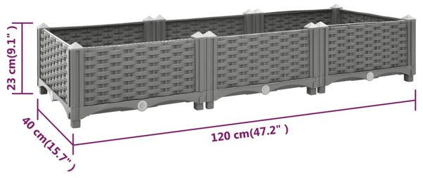 VidaXL Ζαρντινιέρα 120 x 40 x 23 εκ. από Πολυπροπυλένιο