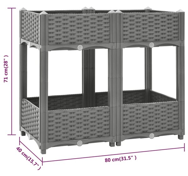 VidaXL Ζαρντινιέρα 80 x 40 x 71 εκ. από Πολυπροπυλένιο