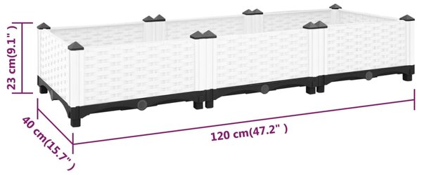 VidaXL Ζαρντινιέρα 120 x 40 x 23 εκ. από Πολυπροπυλένιο