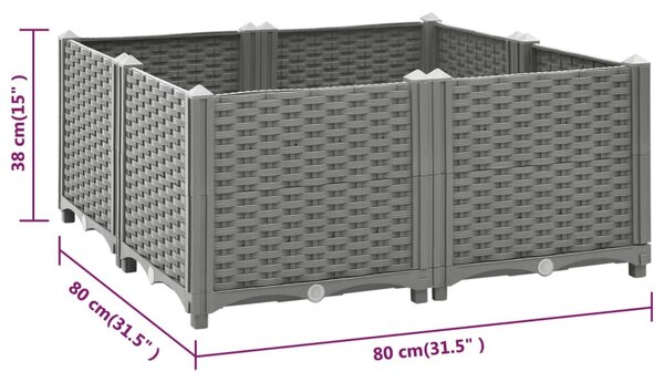 VidaXL Ζαρντινιέρα 80 x 80 x 38 εκ. από Πολυπροπυλένιο