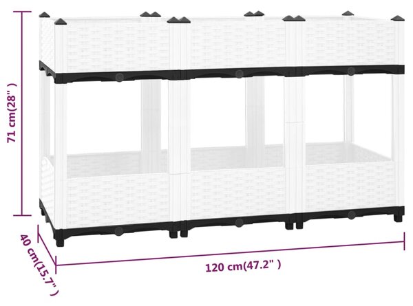 VidaXL Ζαρντινιέρα 120 x 40 x 71 εκ. από Πολυπροπυλένιο