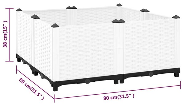 VidaXL Ζαρντινιέρα 80 x 80 x 38 εκ. από Πολυπροπυλένιο