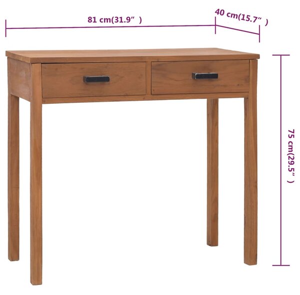 VidaXL Γραφείο 81x40x75 εκ. από Μασίφ Ξύλο Teak