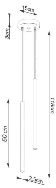 Sollux SL.1304 - Πολύφωτο με συρματόσχοινο PASTELO 2xG9/8W/230V μαύρο