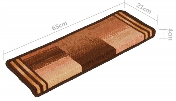 VidaXL Πατάκια Σκάλας Αυτοκόλλητα 15 τεμ. Καφέ 65x21x4 εκ