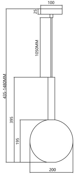 Κρεμαστό φωτιστικό οροφής NIKO 1xG9/9W/230V διάμετρος 20 cm μαύρο