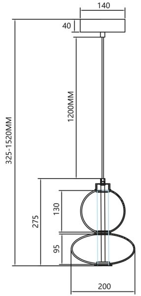 Πολύφωτο LED με συρματόσχοινο DAPHNE LED/12W/230V χρυσαφί