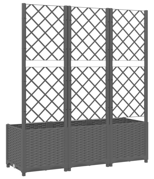 VidaXL Ζαρντινιέρα Κήπου με Καφασωτό Μαύρο 120 x 40 x 136 εκ. από PP