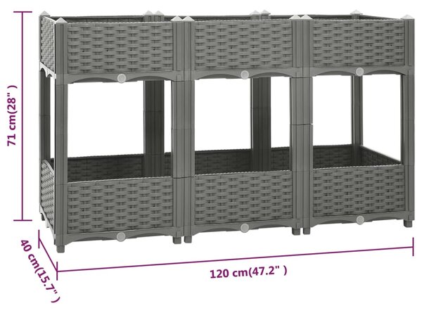 VidaXL Ζαρντινιέρα 120 x 40 x 71 εκ. από Πολυπροπυλένιο