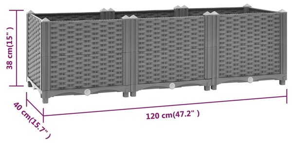 VidaXL Ζαρντινιέρα 120 x 40 x 38 εκ. από Πολυπροπυλένιο