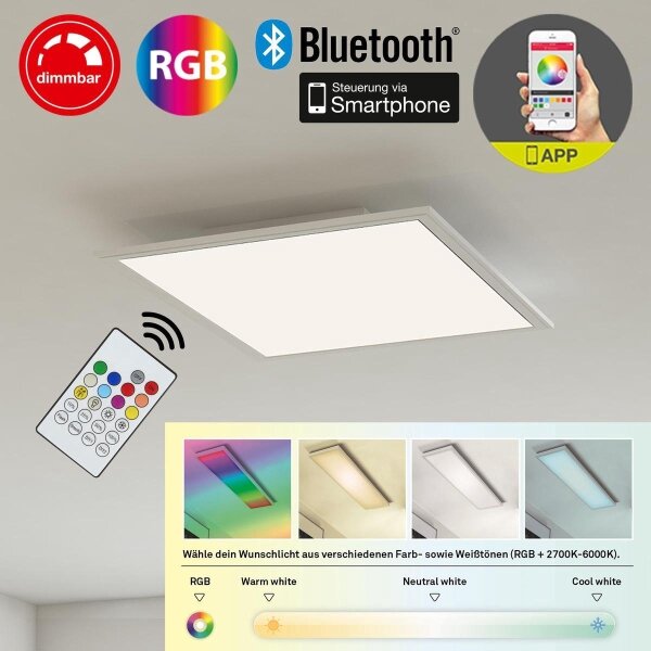 Briloner 3031-016 -LED RGBW Dimmable φωτιστικό οροφής PIATTO LED/18W/230V+ RC