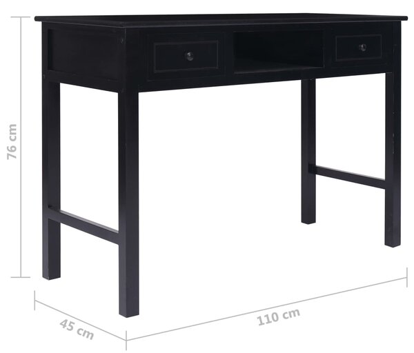 VidaXL Γραφείο Μαύρο 110 x 45 x 76 εκ. Ξύλινο