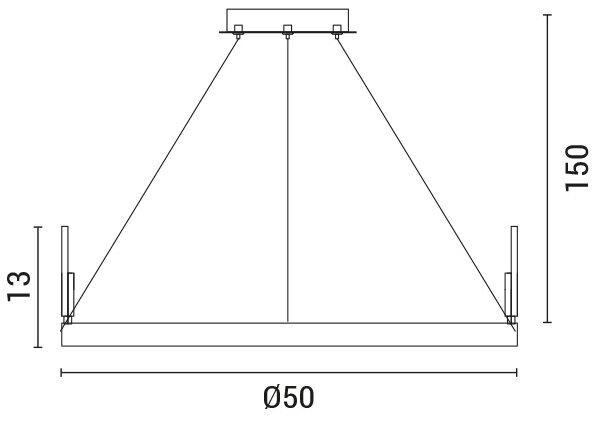 Πολύφωτο LED με συρματόσχοινο LED/35W/230V 3000K χρυσαφί