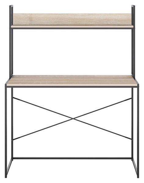 VidaXL Γραφείο Υπολογιστή Μαύρο/Δρυς 110 x 60 x 138 εκ. Επεξ. Ξύλο