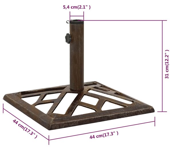 VidaXL Βάση Ομπρέλας Μπρονζέ 44 x 44 x 31 εκ. από Χυτοσίδηρο