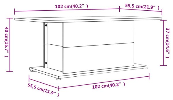 VidaXL Τραπεζάκι Σαλονιού Sonoma Δρυς 102x55,5x40 εκ. Επεξεργ. Ξύλο