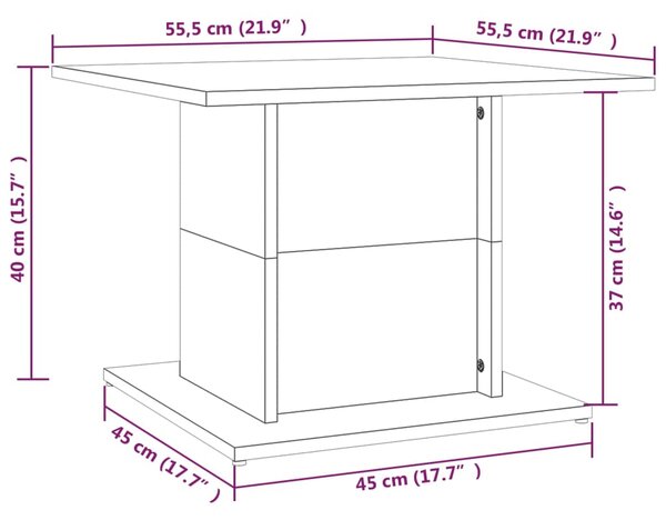 VidaXL Τραπεζάκι Σαλονιού Sonoma Δρυς 55,5x55,5x40 εκ. Επεξεργ. Ξύλο