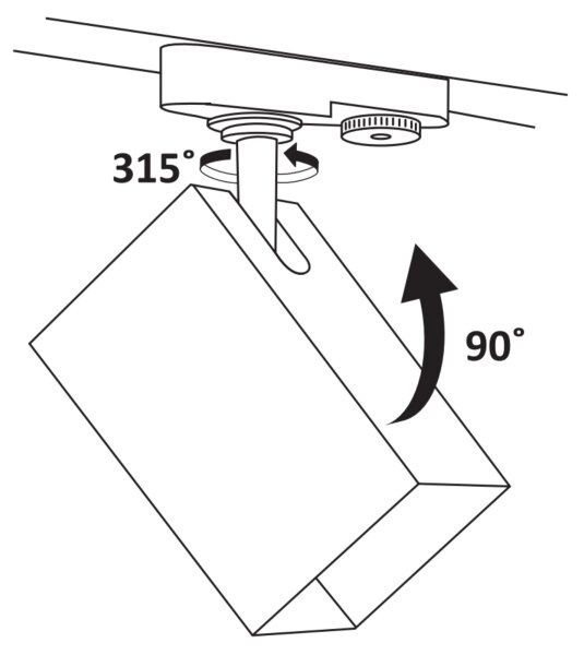 Σποτ για σύστημα ράγας SQUARE 1xGU10/10W/230V μαύρο