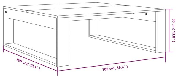 VidaXL Τραπεζάκι Σαλονιού Γκρι Sonoma 100x100x35εκ. Επεξεργασμένο Ξύλο