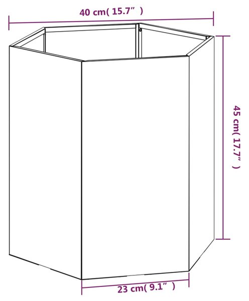 VidaXL Ζαρντινιέρα Σκουρ. 40 x 40 x 45 εκ. Ατσάλι Σκληρυθέν στον Αέρα