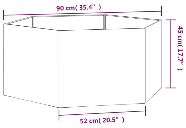 VidaXL Ζαρντινιέρα Σκουρ. 90 x 90 x 45 εκ. Ατσάλι Σκληρυθέν στον Αέρα