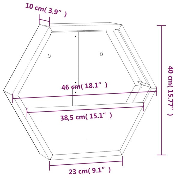 VidaXL Γλάστρες Τοίχου 2τεμ. Σκουρ. 46x10x40εκ Ατσάλι Σκληρ. στον Αέρα