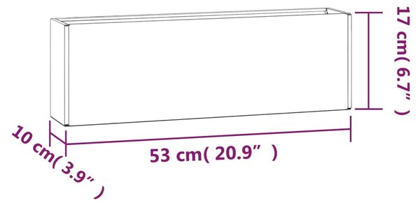 VidaXL Γλάστρες Τοίχου 2τεμ Σκουρ. 53x10x17εκ. Ατσάλι Σκληρ. στον Αέρα