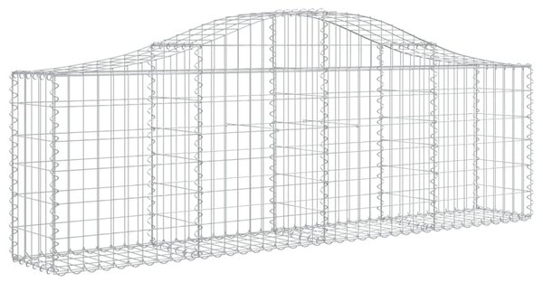 VidaXL Συρματοκιβώτια Τοξωτά 2 τεμ. 200x30x60/80 εκ. Γαλβαν. Ατσάλι