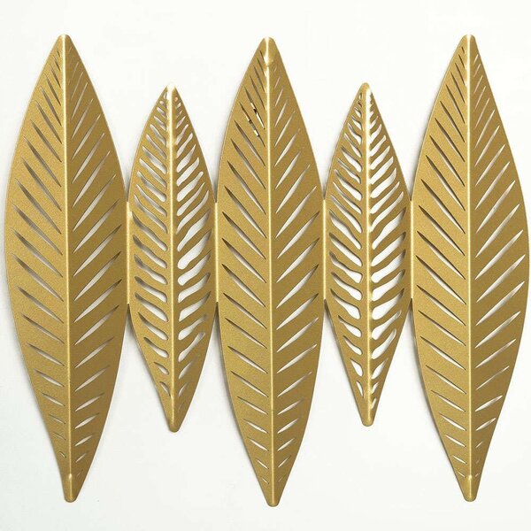 Διακοσμητικό Τοίχου 3D Gold Leaves 507ATP1176 49x43cm Gold Wallity