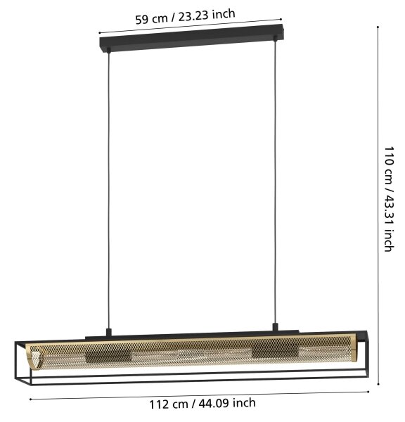 Eglo 43788 - Πολύφωτο με συρματόσχοινο NOHALES 4xE27/40W/230V