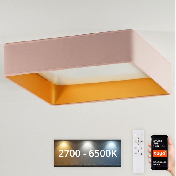 Brilagi-LED Φωτιστικό dimming VELVET SQUARE LED/36W/230V Wi-Fi Tuya+RC ροζ