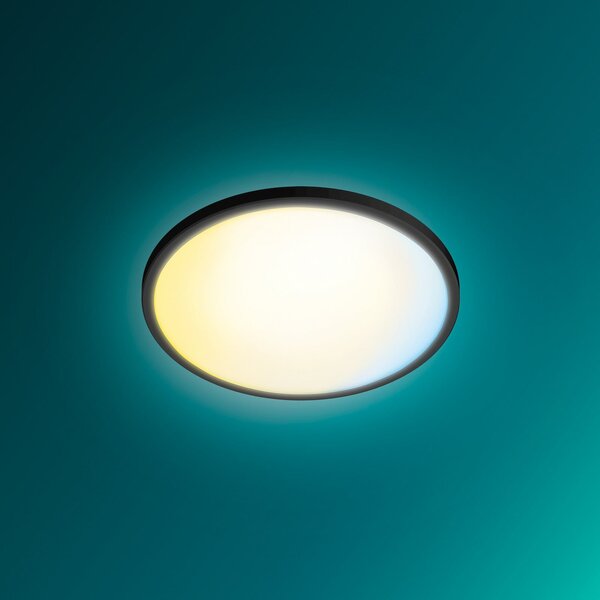 Philips Φωτιστικό οροφής LED Superslim, μαύρο, CCT, με δυνατότητα ρύθμισης, ρυθμιζόμενος, Μαύρο, Σαλόνι / τραπεζαρία, Πλαστικό